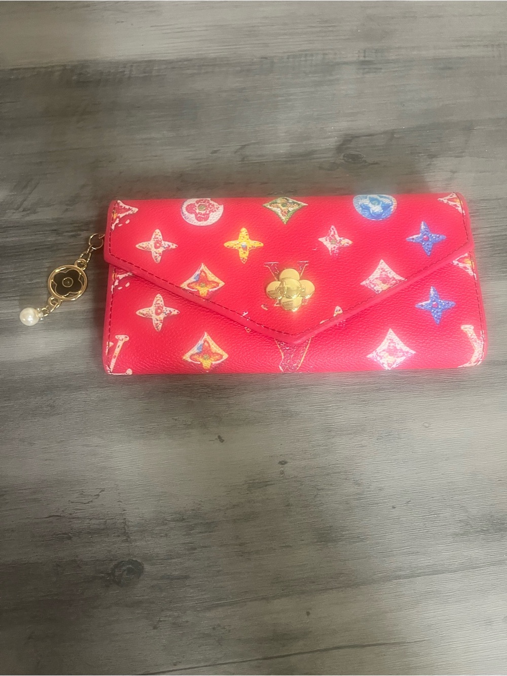 Pink Patterned Wallet Clutch - Picture 2 of 7